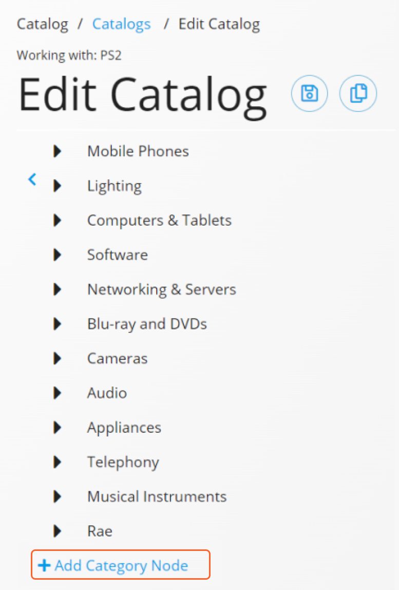 Documentation Management Console Store Catalog