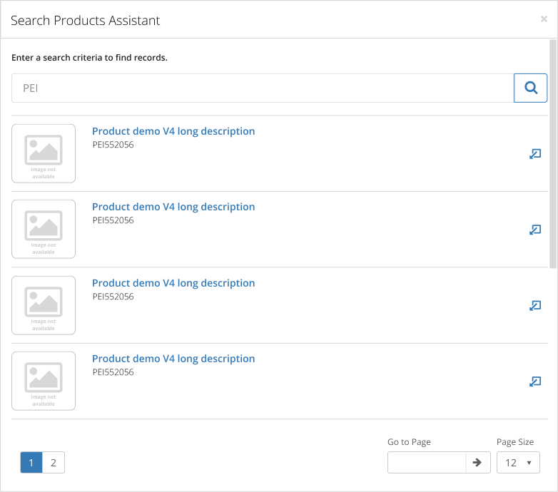 Product Search Modal